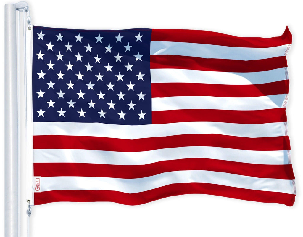 G128 Combo Pack: American USA Flag & American USA Black and White Flag 3X5 Ft Printed 150D Polyester