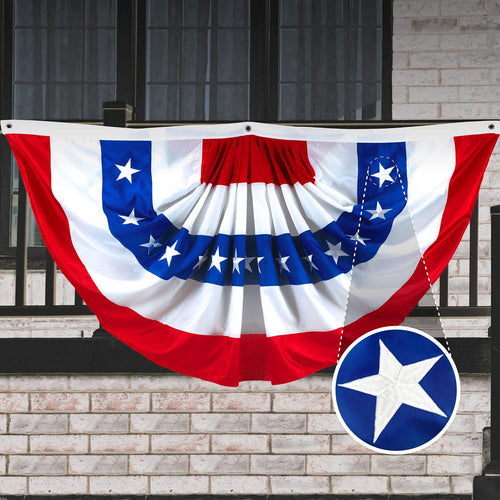 American USA Pleated Fan Flag 3X6 Feet American USA Bunting Decoration Flags