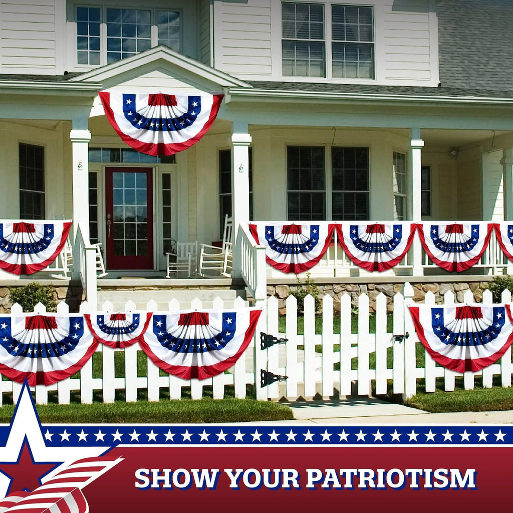 American USA Pleated Fan Flag 3X6 Feet American USA Bunting Decoration Flags