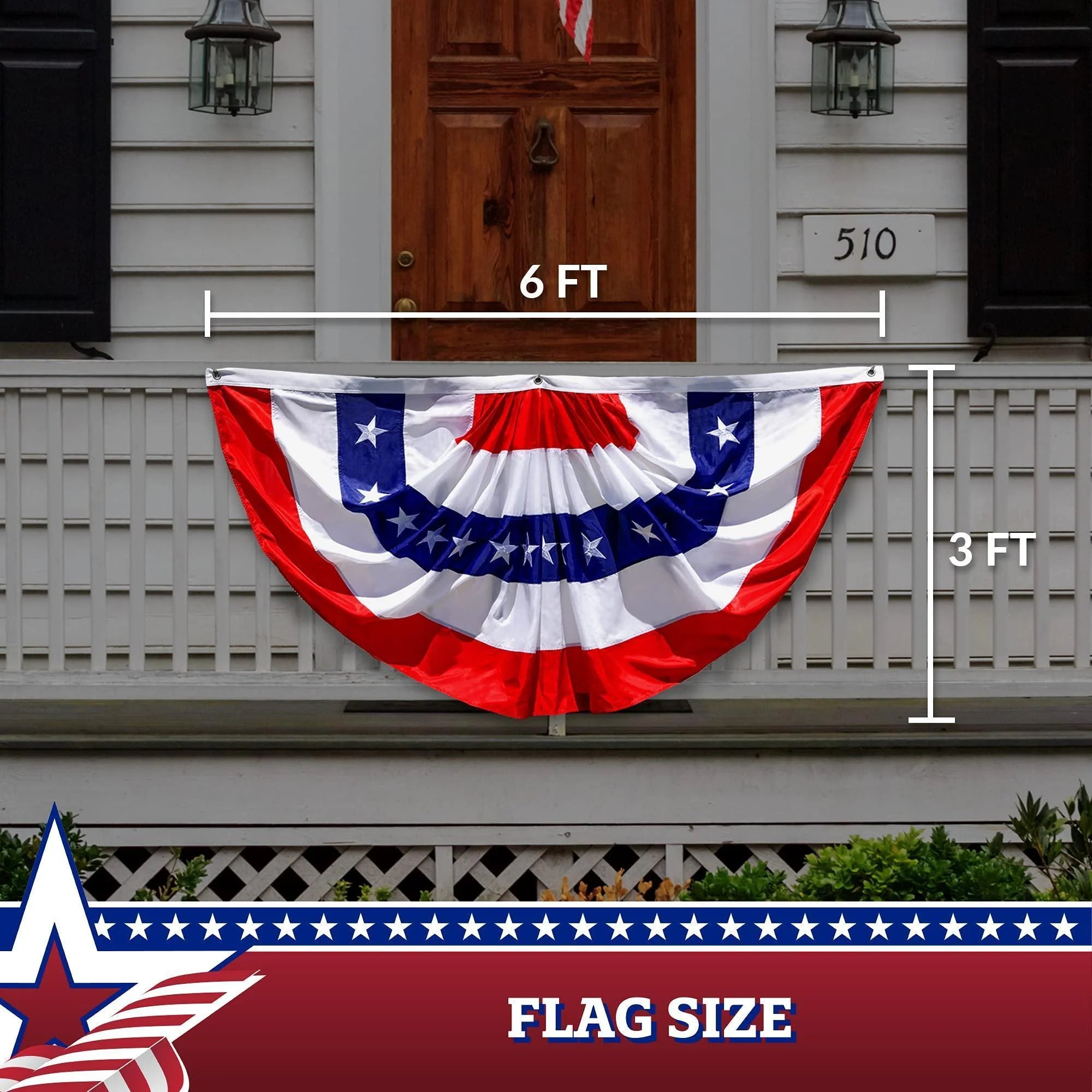American USA Pleated Fan Flag 3X6 Feet American USA Bunting Decoration Flags