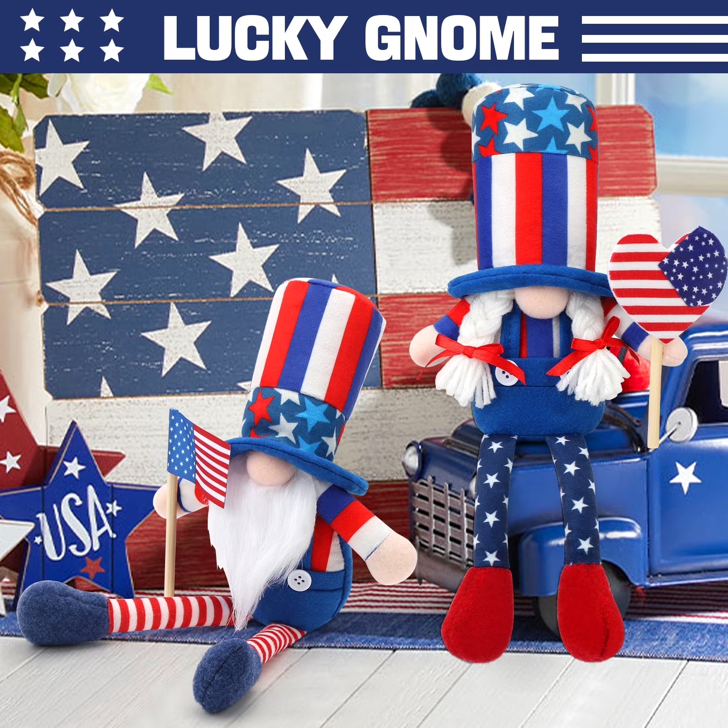 2Pcs 4Th of July Gnomes Patriotic Gnomes Decorations, American Independence Day Decor, Fourth of July Decoration 4Th of July Decor