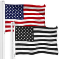 G128 Combo Pack: American USA Flag & American USA Black and White Flag 3X5 Ft Printed 150D Polyester